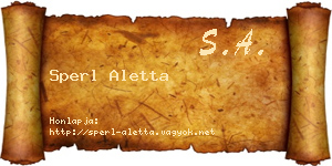 Sperl Aletta névjegykártya